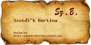 Szoták Bertina névjegykártya